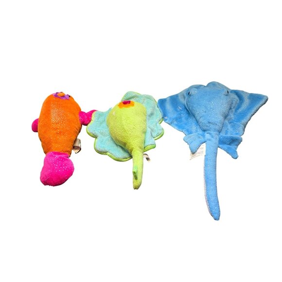 Sea Animals Plush Lot Stingray's & Manatee Glitter Stuffed Animals - Picture 5 of 10